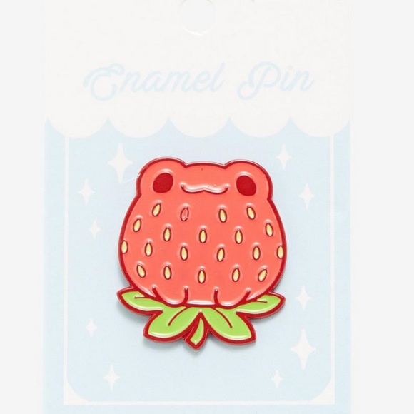 Hot Topic Strawberry Frog Enamel Pin NWT - Picture 2 of 4